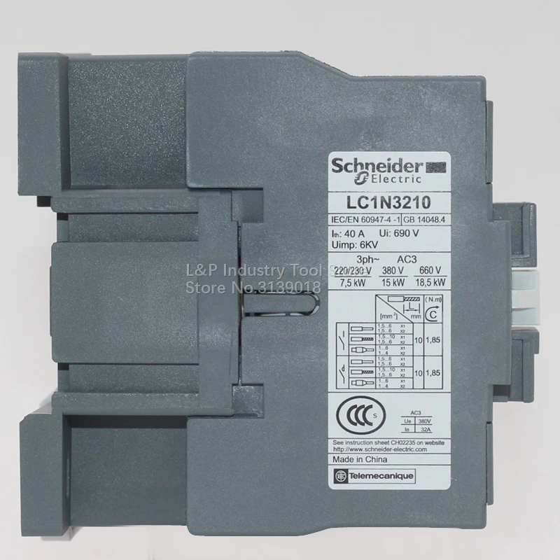 New Original Schneider LC1-E EasyPact TVS Series LC1E3210M5N 15KW-380V 32A Din Rail Contactor 220V AC Updated To LC1N3210M5N