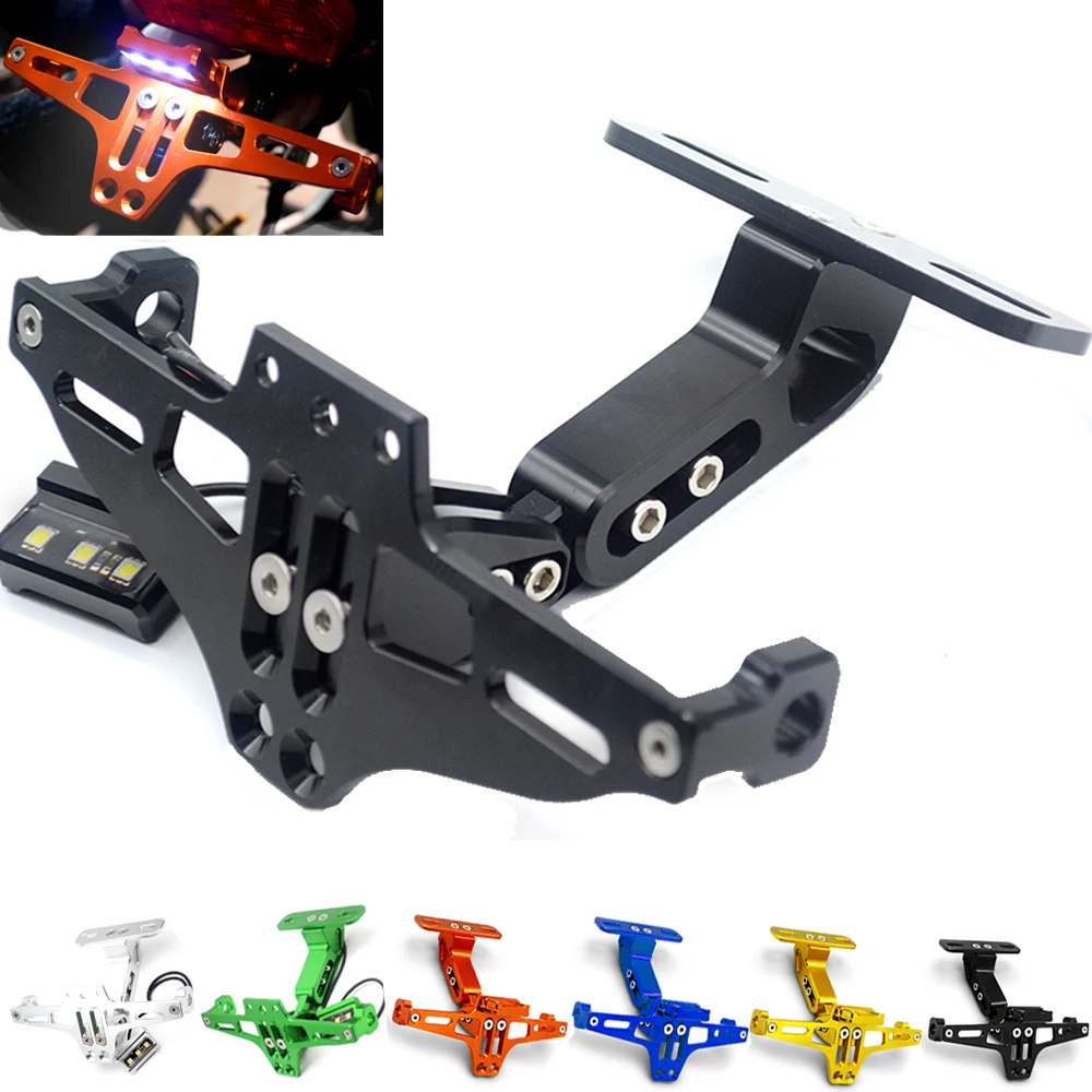 Motorcycle License Plate Bracket Licence Plate Holder Frame Number Plate For KAWASAKI ZX-6R ZX-10R ZZR1400 Z750 Z750S Z800 ER-6N