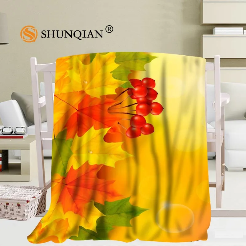 Hot Sale custom autumn leaves maple Blanket Manta Falafel Blanket Sofa/Bed/Plane Travel Bedding 56x80inch 50X60inch 40X50inch