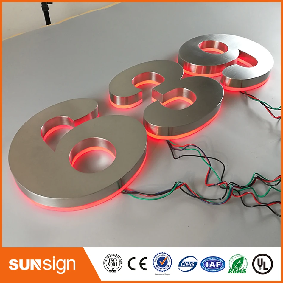 H 30cm factory outdoor 3d stainless steel illuminated backlit letter sign outlet various colors of led