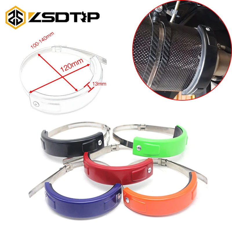 ZSDTRP Motorcycle Accessory Universal for 100-140mm Oval Exhaust Protector Clamp Can Cover For HONDA CB400F CB500F NC700 CB1100