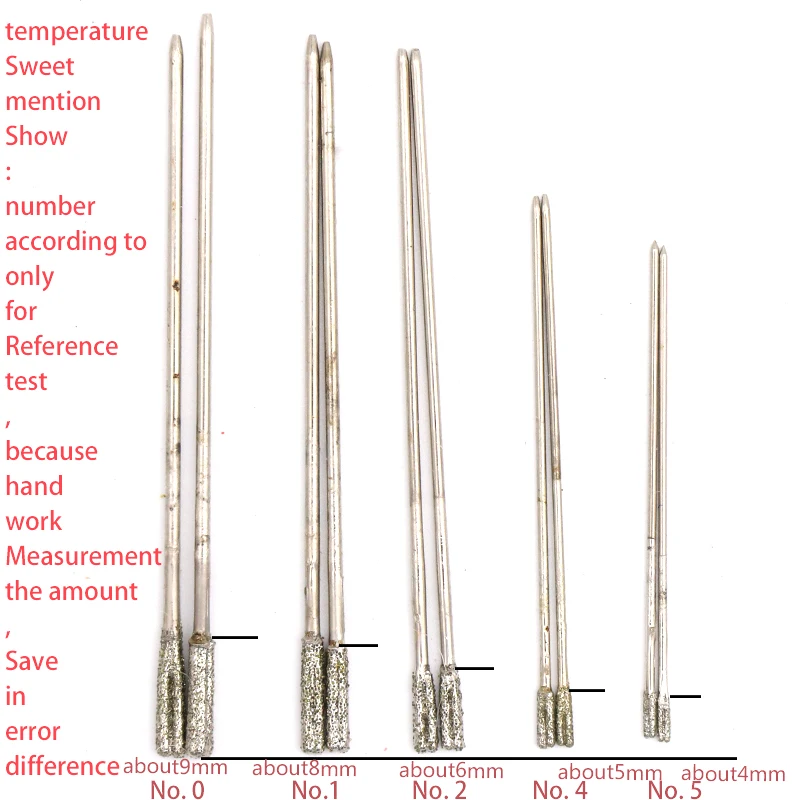 20pcs Hot Sale Diamond Coated Drill Bit Solid Bits Punch Needle For Jewelry Ceramic Jade Agate Glass Amber 20000 RPM 1 to 2.4mm