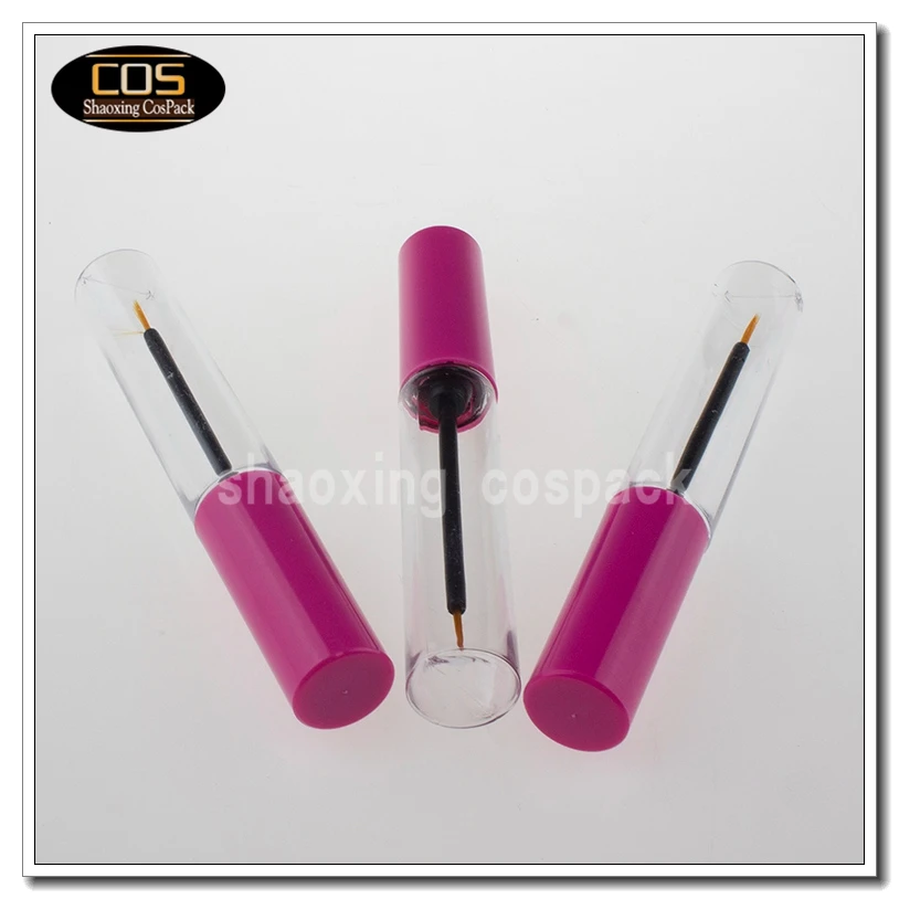 ET004-9ml empty clear tube with black cap with brush, clear eyeliner bottle 9ml, 9ml eyeliner cosmetics packaging empty