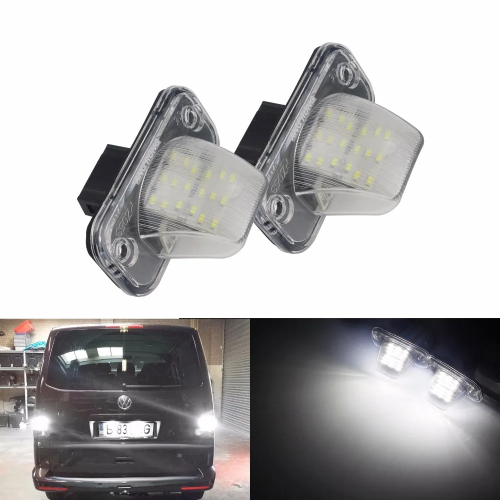 ANGRONG 2x LED License Number Plate Light White For VW Transporter T4 Multivan Caravelle MK4 Passat Eurovan (CA336)