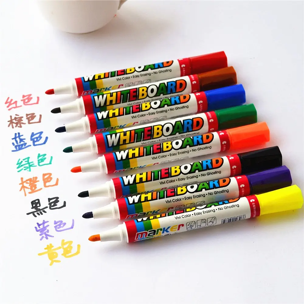 8 Pcs/Box 8-Color Repeated Filling Dry Erase Marker & Whiteboard Marker Pen for School & Office & Business & Home