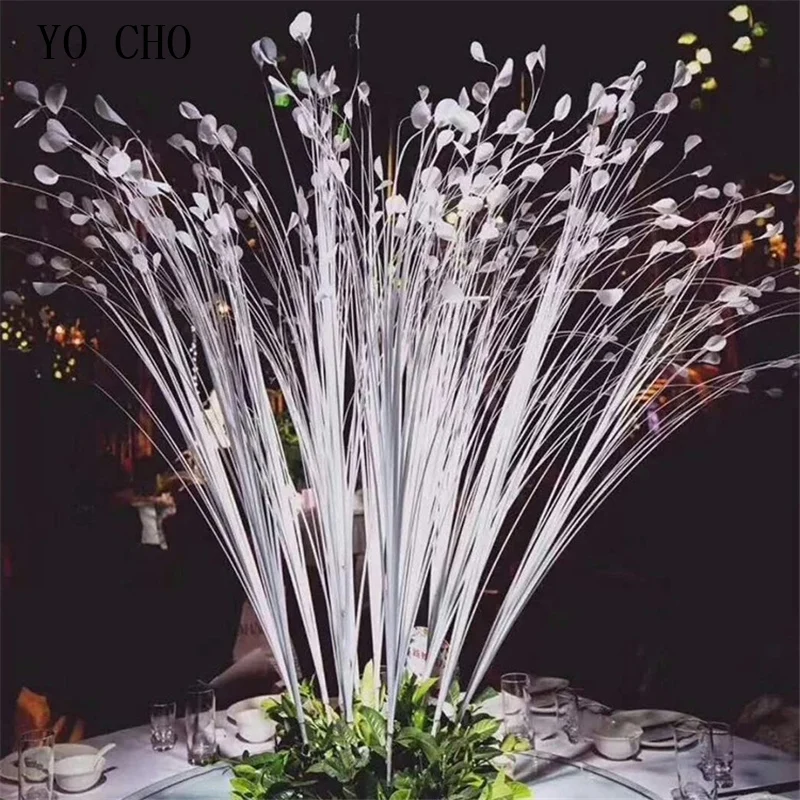 Yo Cho 80/90/115Cm Mooie Flore Bruiloft Scene Decoratie Kunstmatige Zijde Bloem Nieuwe Home Decor Wit bloem Pauw Gras Riet