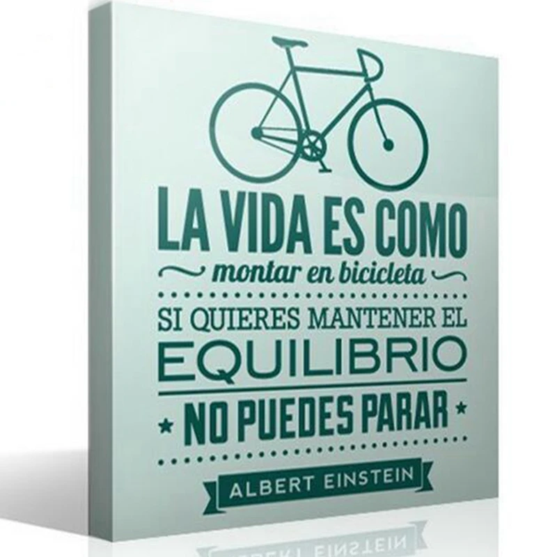 Vinilos decorativos de bicicletas Home Decoration - Life Is Like Riding A Bicycle Spanish Vinyl Wall Decal Stickers Espana image 4