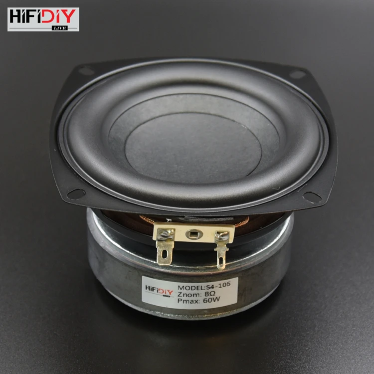 HI-FI DIY S4-105 4 inch 60W AUDIO Round Woofer Speaker High power BASS Home Theater 2.1 Subwoofer Unit 2 Crossover Louspeakers