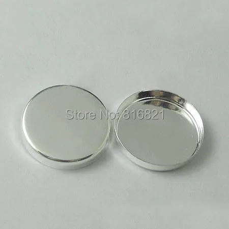 

500pcs Blank Round Deep Wall Bezel Settings Cabochon Base Findings for Floating Charm Lockets Making Silver tone