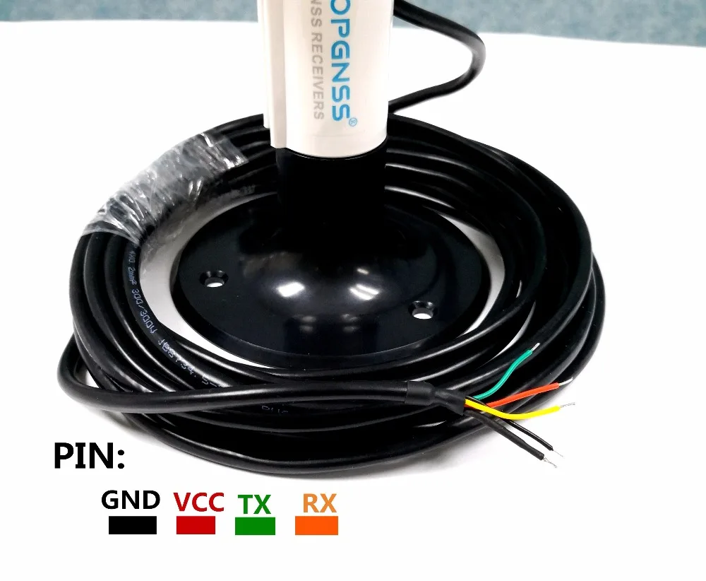 TOPGNSS RS232 GPS marine GPS receiver antenna module NMEA 0183 baud rate 4800 voltage 12V  cable is 5 meters.