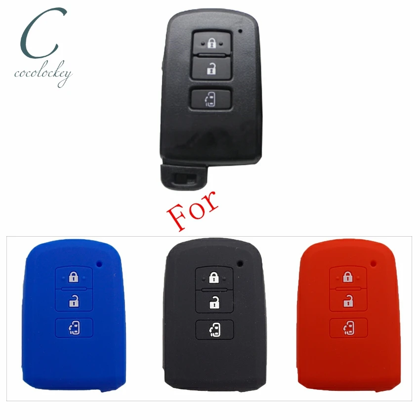 Cocolockey Pokrowiec na kluczyk samochodowy do toyota wish noah sienta 3Button Silikonowy uchwyt na kluczyk zdalnego kluczyka do samochodu