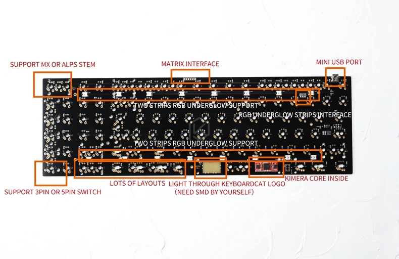 xiudi xd96 pcb 90% Custom Mechanical Keyboard Supports TKG-TOOLS Underglow RGB PCB programmed kle Kimera core Lots of layouts