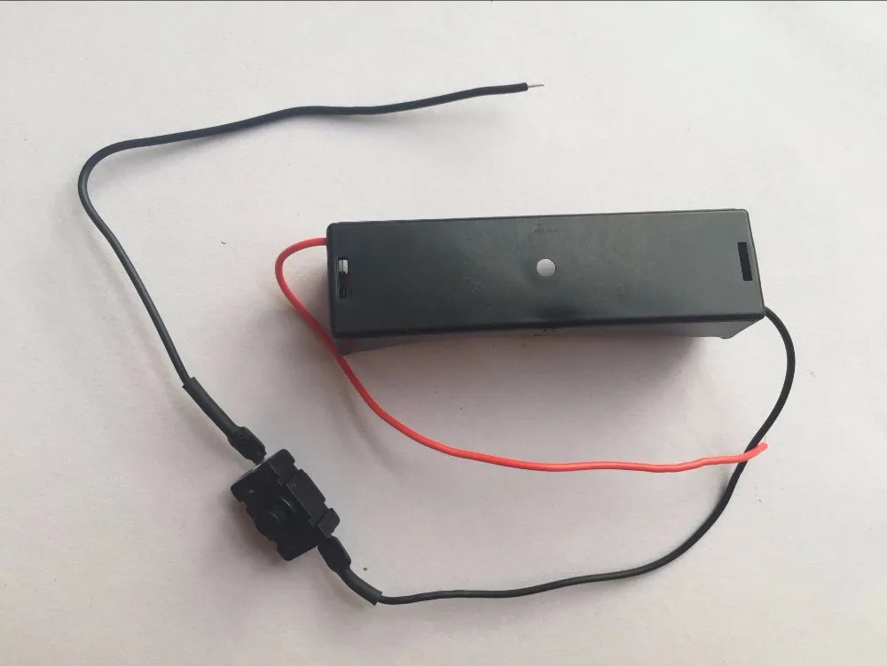 Caixa de bateria com placa protetora, 5 peças 1*18650 3.7v caixa de armazenamento de bateria liga/desliga interruptor fio de chumbo para 3.7v 1x18650 bateria