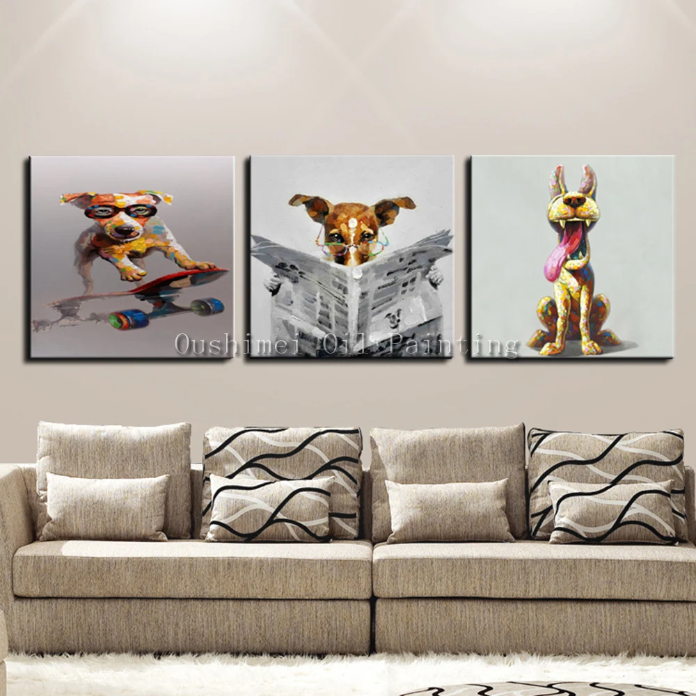 

Oil Painting Hand Painted Animals Abstract Dog Pictures On Canvas Pony For Living Room Decor Paintings Hand Picture Horse