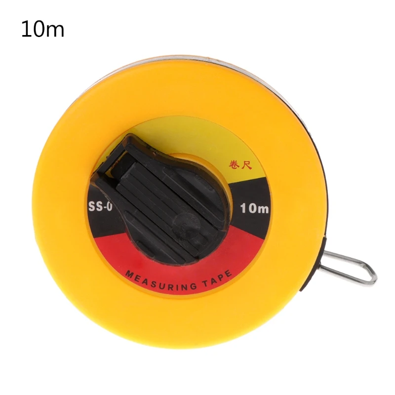 OOTDTY Fiber Measuring Tape 10/15/20/30m Hand-held Disc Flexible Ruler Wind Up Measuring Tool