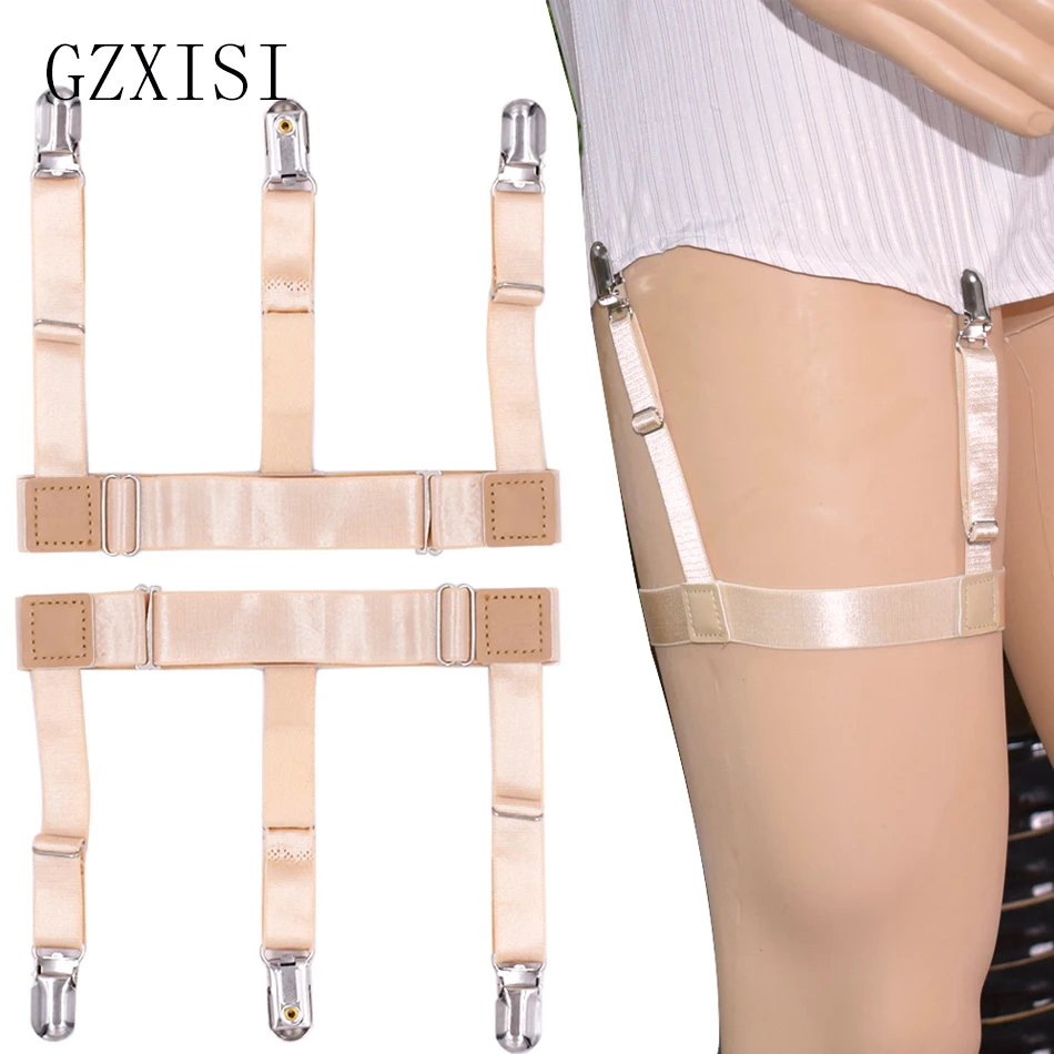 Unisex Business Shirt Stays Garters Leg Belt Suspenders Men Braces For Shirt Holder Tirantes Crease-Resistance Sock Stirrup