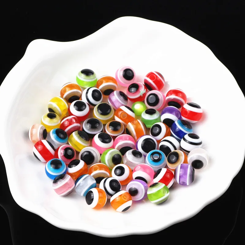 

8mm New Jelelry Resin Spacer Beads Ball Mixed Eye Pattern For Jewelry Finding Accessories For Bracelet & Necklace 400pcs