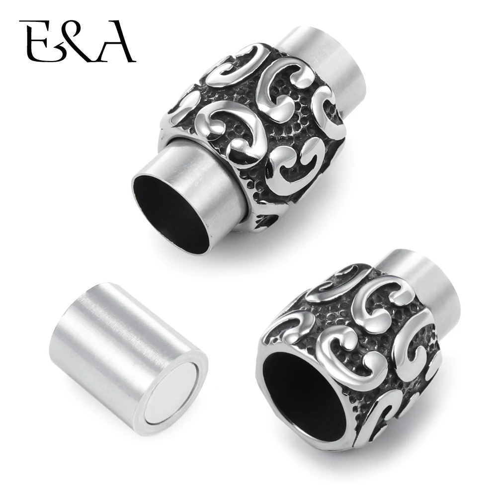 Stainless Steel Magnetic Clasp Hole 8mm Leather Cord Clasps Magnet Buckle DIY Bracelet Closure Supplies Jewelry Making Component