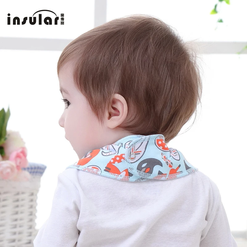 New Arrival 100% Cotton Baby Bibs Double Layers Soft Cotton Fiber Newborn Burp Bib Kid Bandana