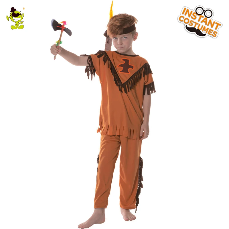 

Children Indian Costumes Boys Ancient Caveman Role Play Sets Party Cosplay Clothes for Role Play Party