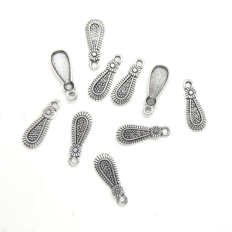 30pcs 20MM Retro Patina Plated Zinc Alloy Green Water Drop Shape Charms pendants For DIY Jewelry Accessories