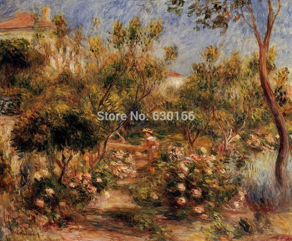 

Young Woman in a Garden Cagnes by Pierre Auguste Renoir Handpainted Oil Painting Reproductions on Canvas Unframed