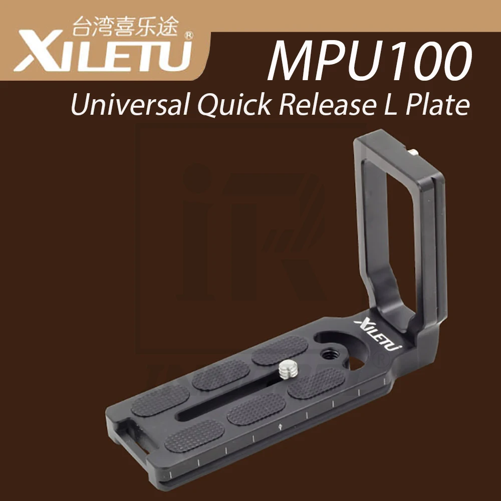 XILETU Aluminium Alloy MPU100 Universal Quick Release L Plate Vertical L Bracket Hand Grip Suitable for Benro SIRUI Fotopro