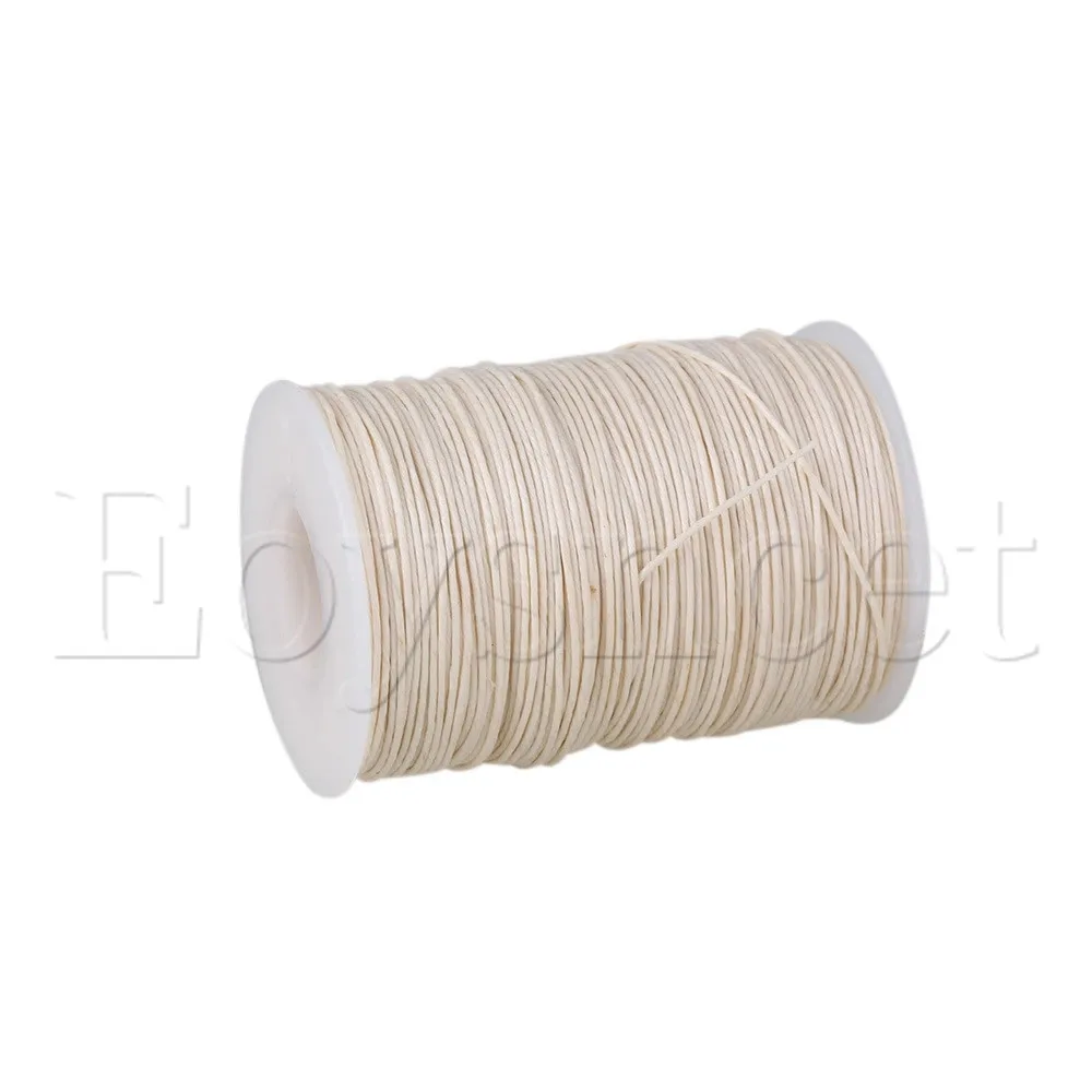 White Round Natural Hemp Waxed Wax String Thread 0.7mm Round Craft