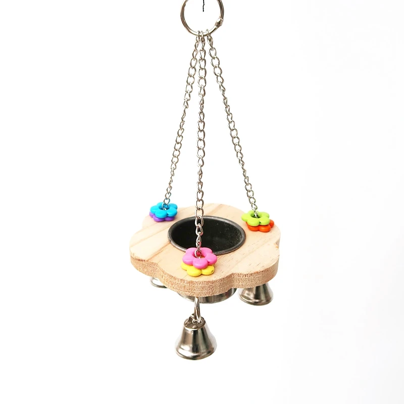 Bunte Papagei Spielzeug Hängenden Nahrung Box Haustier Vogel Fütterung Schüssel Käfig Spielzeug für Papageien Vögel Hängematte Glocke Halter Home Decor