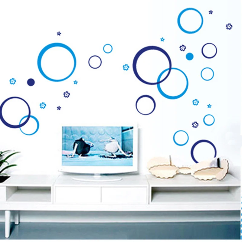 Polka Kreis Blumen Wand Aufkleber für Kinder Zimmer Kühlschrank DIY Runde Wandbild Poster Wohnkultur Neue Jahr Dekorationen Wand Abziehbilder