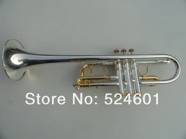 High Quality CL180SML-239 C Tone Trumpet Silver Plated And Gold Color Type Brass Instruments Trumpet With Mouthpiece Case