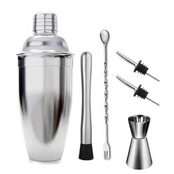 Stainless Steel Liquor Cocktail Shaker Bar Wine Mixer Set Bartender Cocktail Hand Shaker Tool Kit Bar Tool with Holder