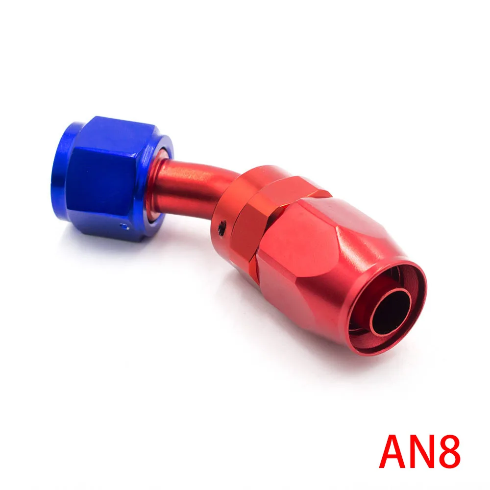 High Performance Fitting AN08 Aluminum Fittings 45 Degree Oil/Fuel/Swivel hose fittings Hose End Fitting TT100353-4