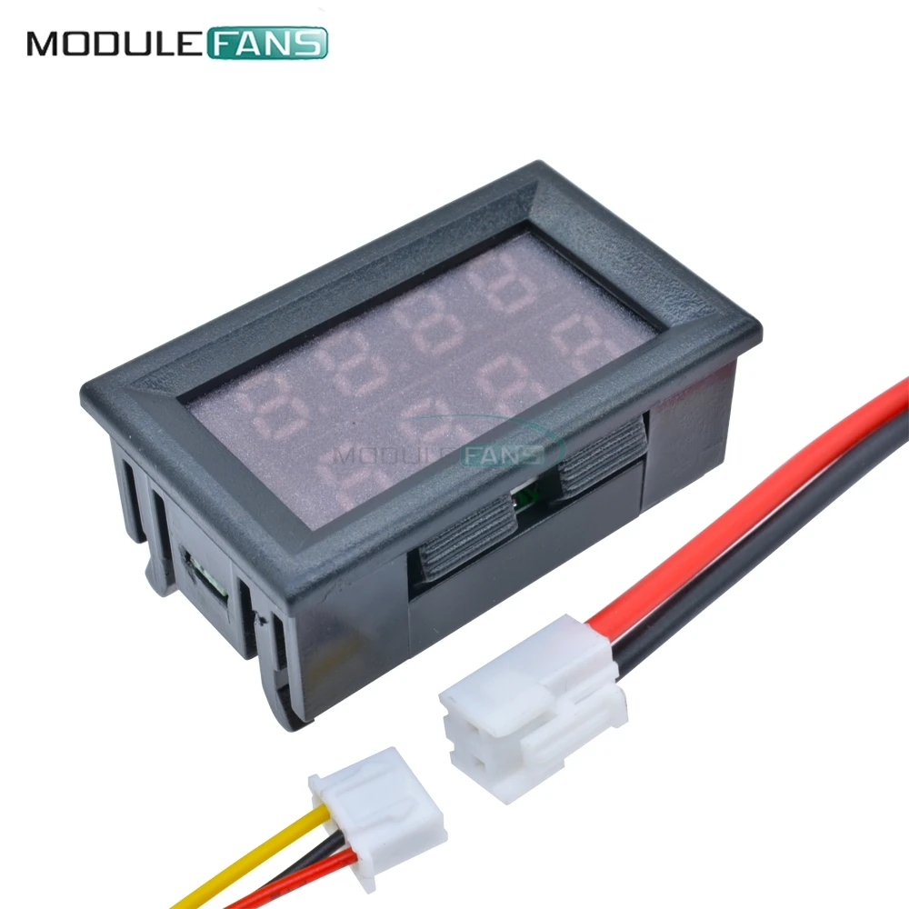 DC 100V/200V 10A Digital Voltmeter Amperemeter 5 Drähte Spannung Strom Meter Netzteil Rot Blau LED dual Display 4 Bit 0,28 Zoll – Detail 16