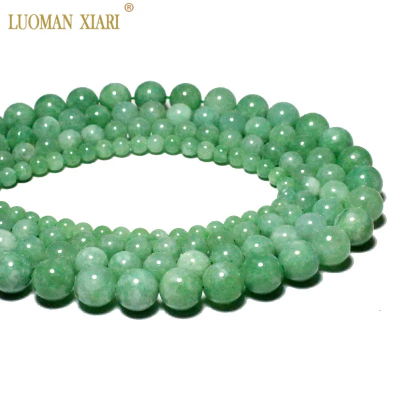 

Wholesale AAA+ Natural Burmese Jades Jadeites Round Stone Beads For Jewelry Making DIY Bracelet Necklace 4-12 mm Strand 15''