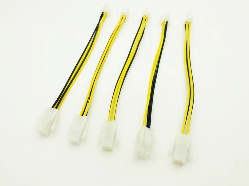 5PCS 20cm 4pin Power ATX 4 Pin Male to 4 Pin Female PC CPU Power Supply Extension Cable 4Pin Connector Adapter for Motherboard