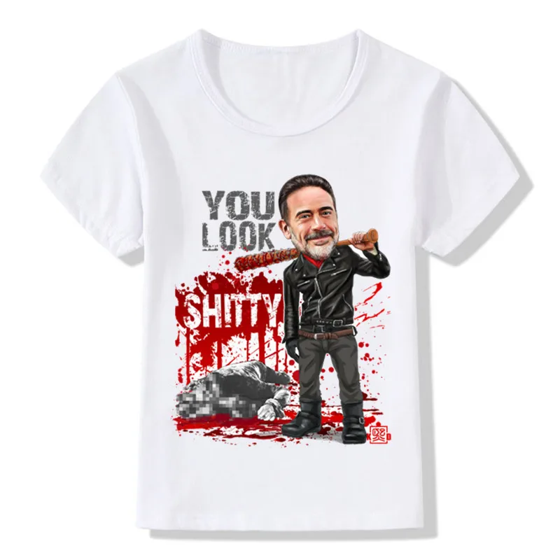 

The Walking Dead Design Children Fashion T-shirt Baby Boys Girls Summer Tops Kids Negan Casual Clothes,HKP5160