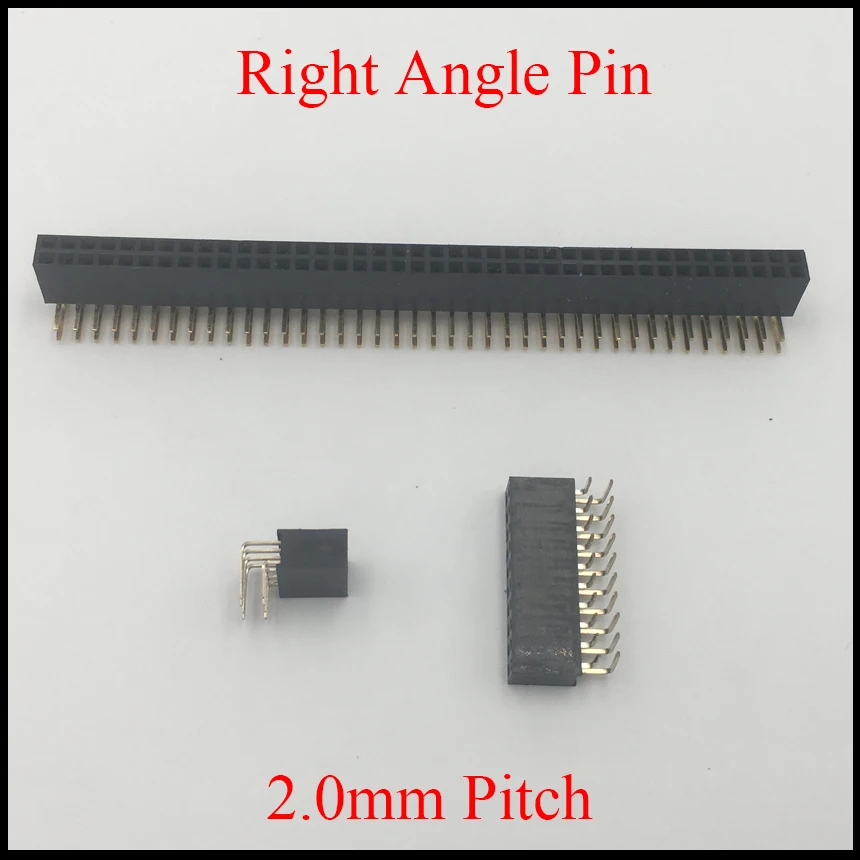 2*10 2x10 2*11 2x11 2*12 2x12 Pin 20P 22P 24P 2.0mm Pitch 6.35mm Height Female Connector Double Row Right Angle Pin Header Strip