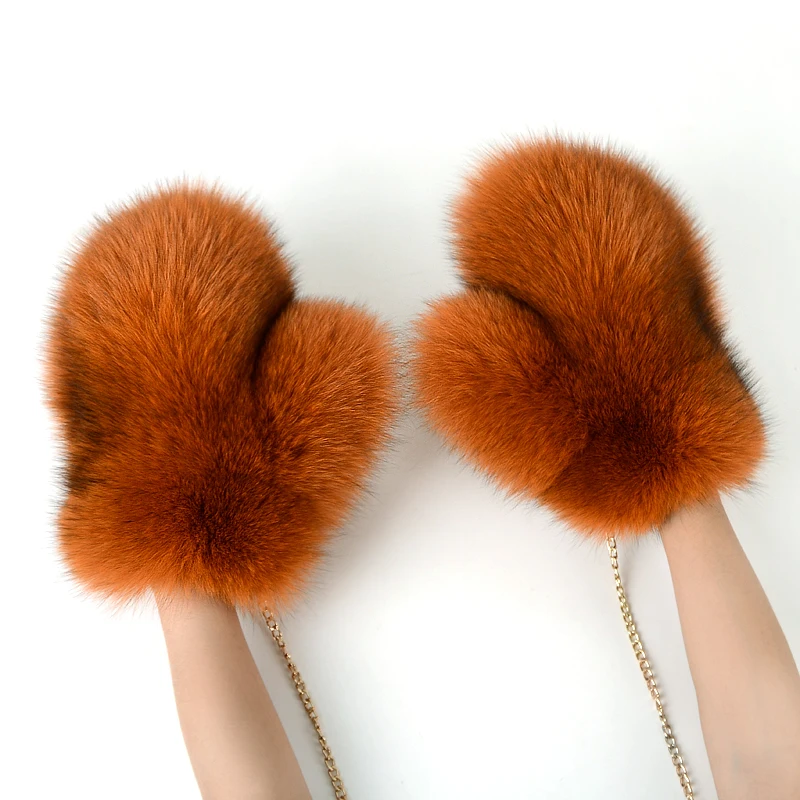 JKP real fox fur gloves for the cold new Women Fashion Brand New Genuine natural Woollen Fox Fur Covered Winter Gloves Mittens