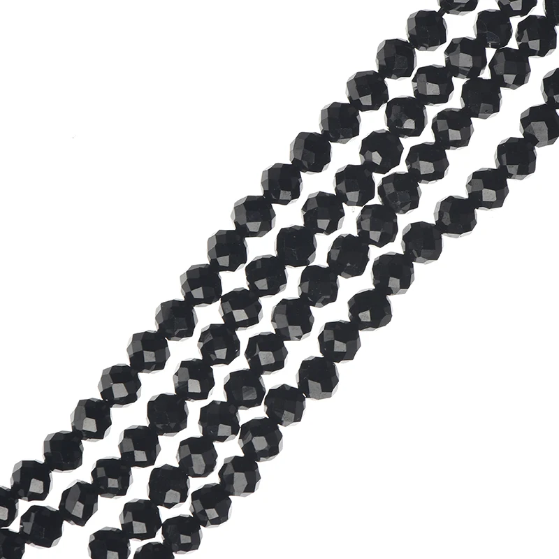 Simple and generous style with black and shiny surfaces and cut surfaces 3mm-2mm  an Li stone Loose beads