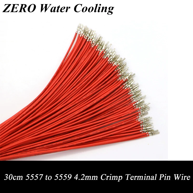 Wholesale 500pcs/Lot 30cm Red Color UL1007 18AWG ATX / PCI-E / EPS / PSU Female to Male Crimp Terminal Pins Wire.