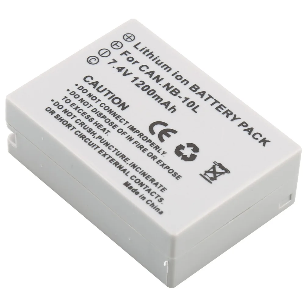 2Pcs NB-10L NB 10L NB10L Battery + USB LCD Dual Charger for Canon PowerShot G15 G16 G1X G3X SX40 SX40HS SX50 SX60 HS Camera