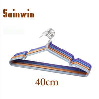 Sainwin 20pcs/lot 40cm Non-Slip Metal Shirt Trouser Hook Hanger PVC  Plastic And High Manganese Steel Hangers For Clothes Racks