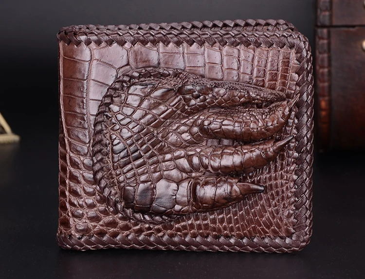 

100% genuine alligator skin leather men wallet crocodile leather skin wallets and purse luxury money clip crocodile foot finger