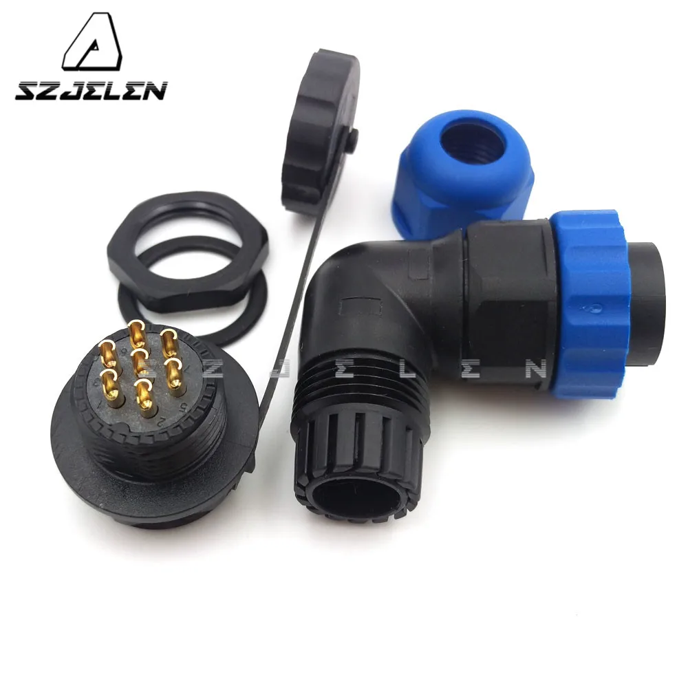 SD20TP-ZM ,  7pin Waterproof Connector,IP67, 20mm Panel Mount Connectors, LED 7pin Power Cable Wire Connector