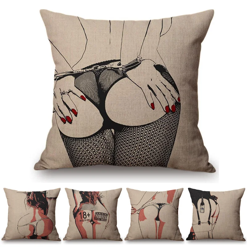 

Vintage Sexy Lady Girl Star Ass Pinup Print Canvas Car Decorative Throw Pillowcase Pillow Case Cushion Cover Sofa Home Decor