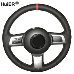 HuiER Hand Sewing Car Steering Wheel Cover For Mazda MX-5 Miata 2009 - 2012 2013 2014 RX-8 2008-2013 CX-7 CX7 2007 2008 2009