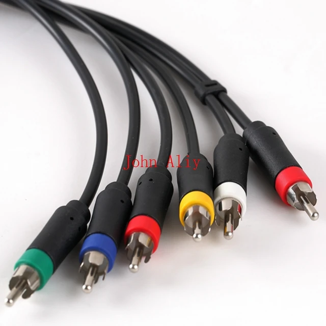 

Hot sale 100 pcs/lot HD TV Component Composite Audio Video RCA AV Cable Cord Wire 6 Feet For Official Microsoft XBOX 360