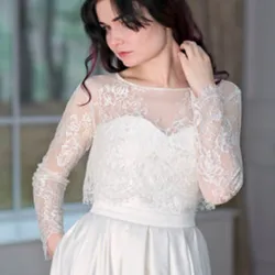 Bolero vintage branco marfim, jaqueta de manga longa com capa para casamento, artesanal, acessórios