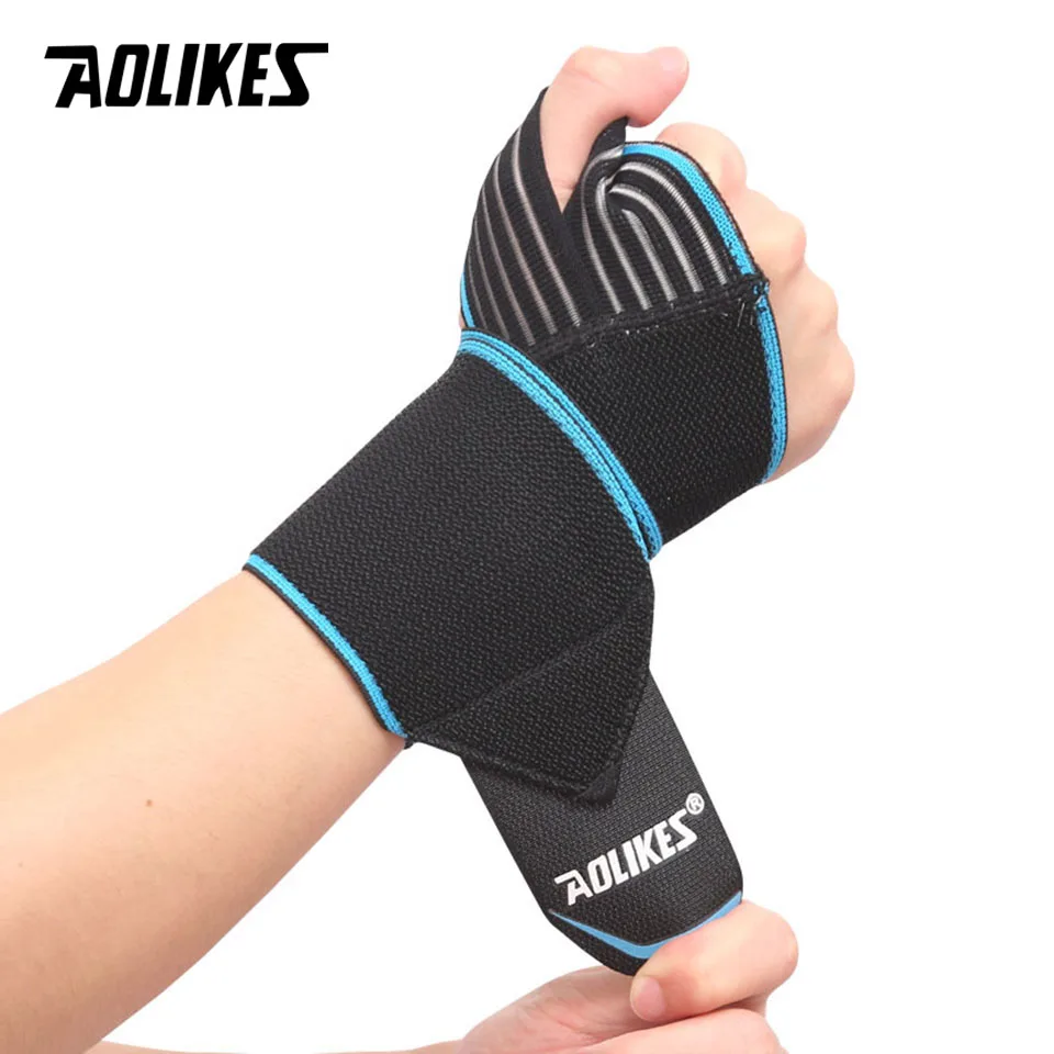 AOLIKES 1PCS Sports Wrist Band Wrist Support Strap Wraps Hand Sprain Wraps Bandage Fitness Training Safety Hand Bands